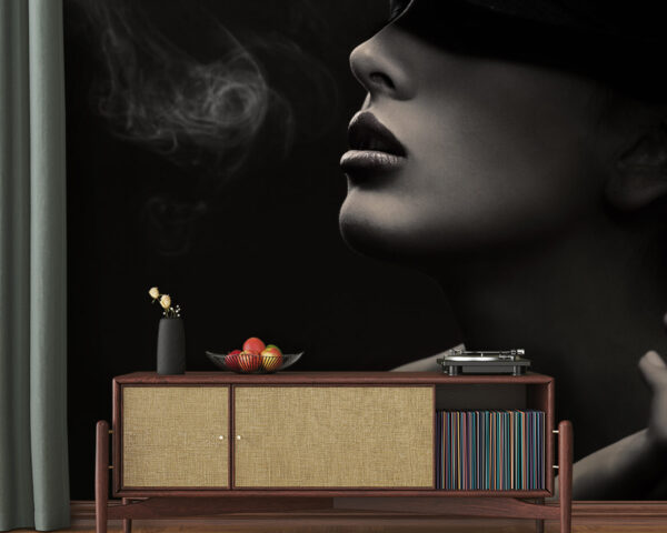 Woman wearing a hat and smoking Woman wearing a hat and smoking