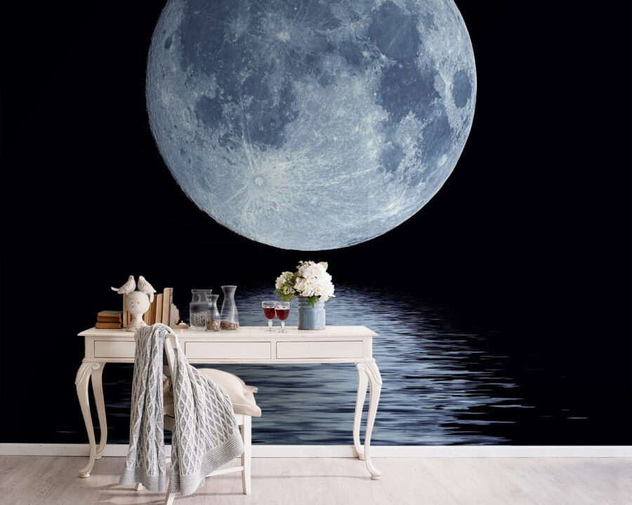 Full moon over water