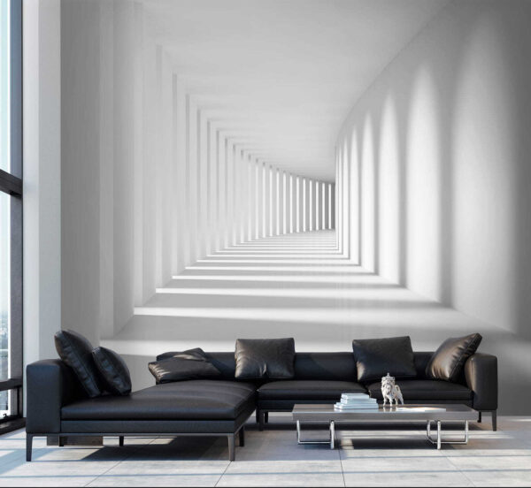 White room with columns and light u55301pig7 600x552 - White room with columns and light