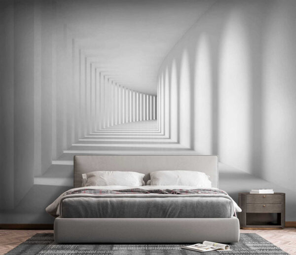 White room with columns and light u55301pib2 600x517 - White room with columns and light