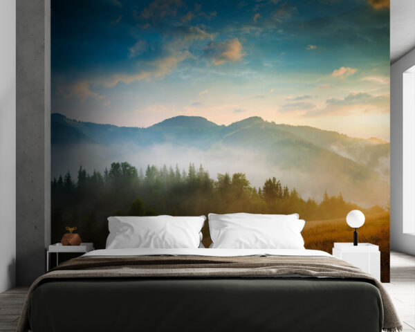 Landscape with trees and mountains Landscape with trees and mountains