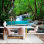 Wall murals Waterfall in a forest