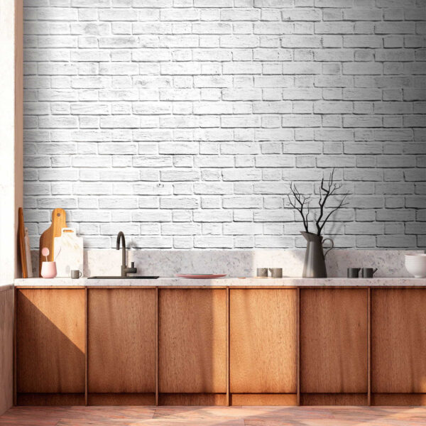 White brick wall with many small bricks White brick wall with many small bricks