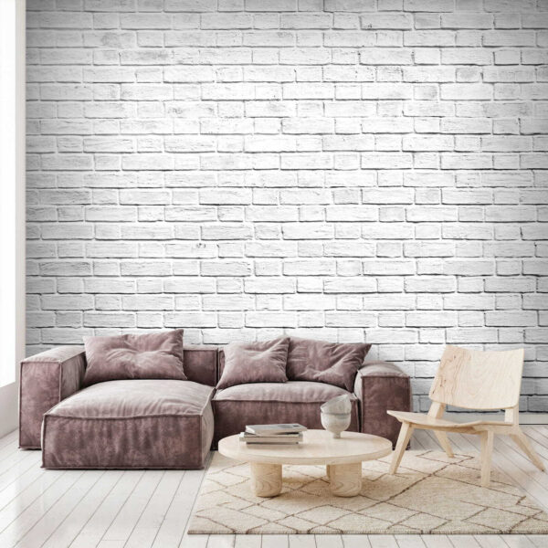 White brick wall with many small bricks White brick wall with many small bricks