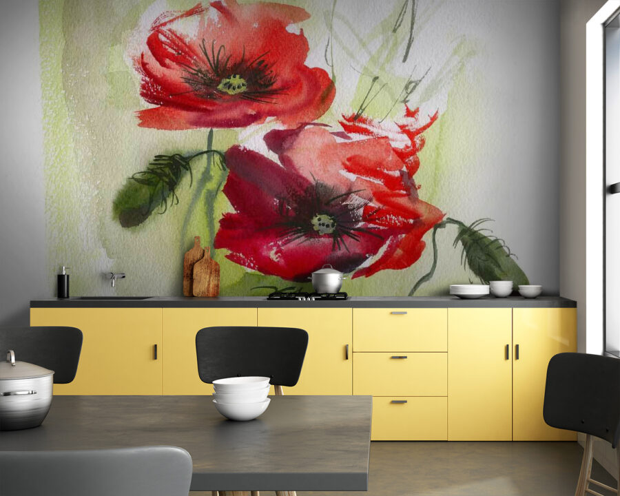 Painting of red flowers