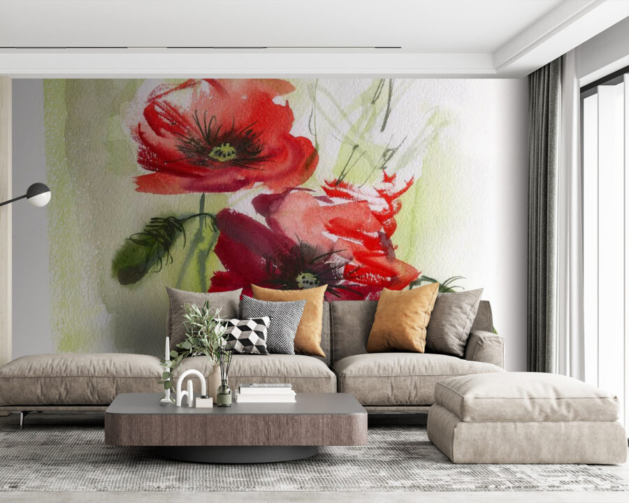 Painting of red flowers