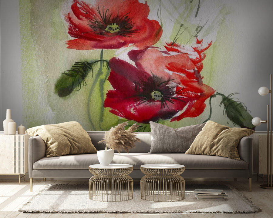 Painting of red flowers