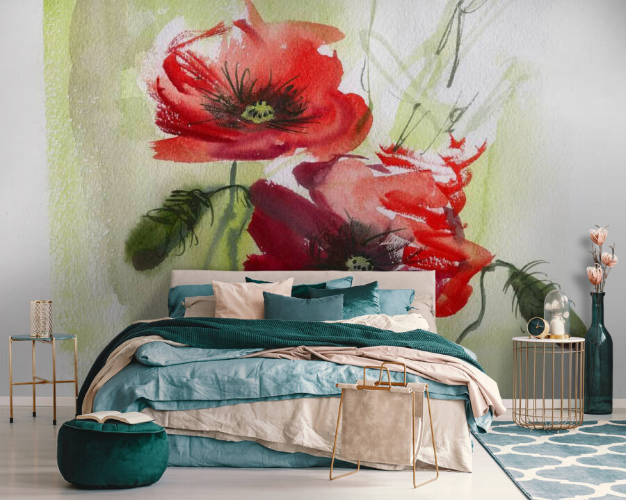 Painting of red flowers