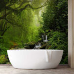 Wall murals Stream running through a forest