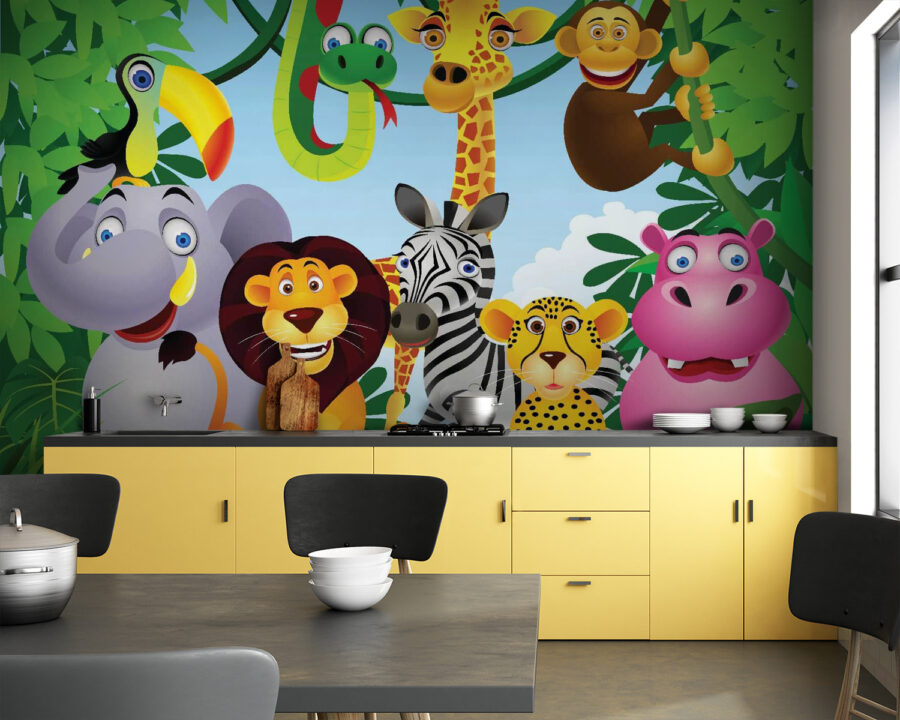 Group of animals in the jungle