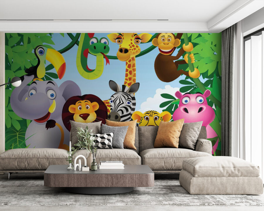 Group of animals in the jungle