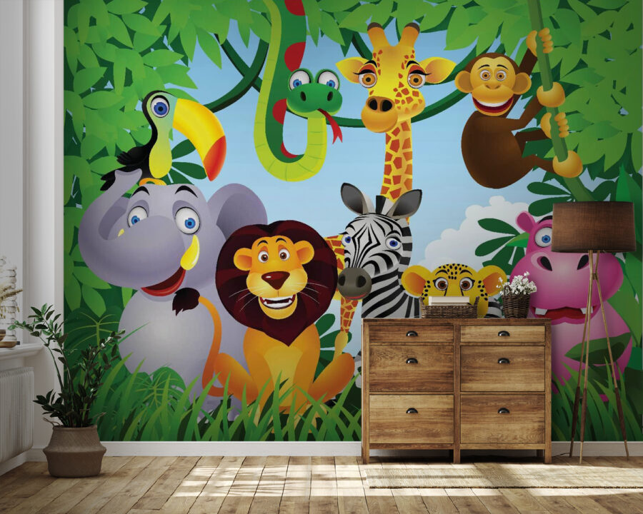 Group of animals in the jungle