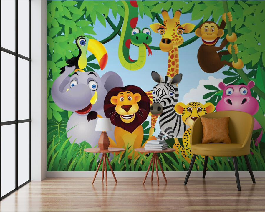 Group of animals in the jungle