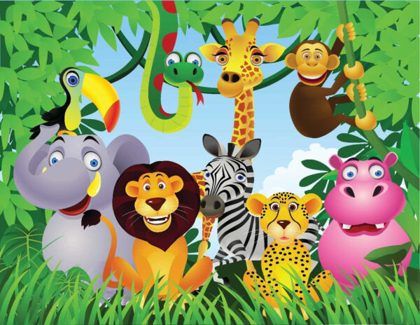 Group of animals in the jungle Group of animals in the jungle