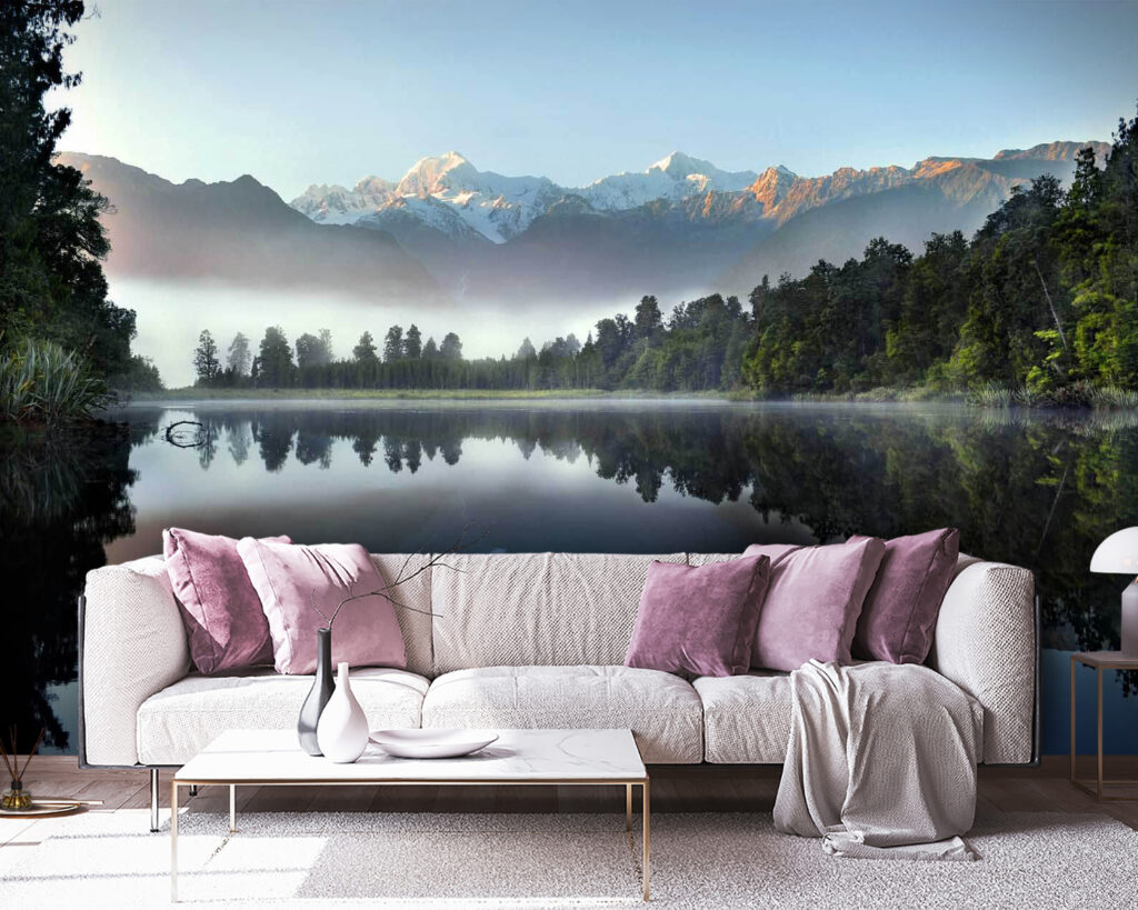 Lake with trees and mountains in the background u53417pig38 1024x819 - Lake with trees and mountains in the background - tegory