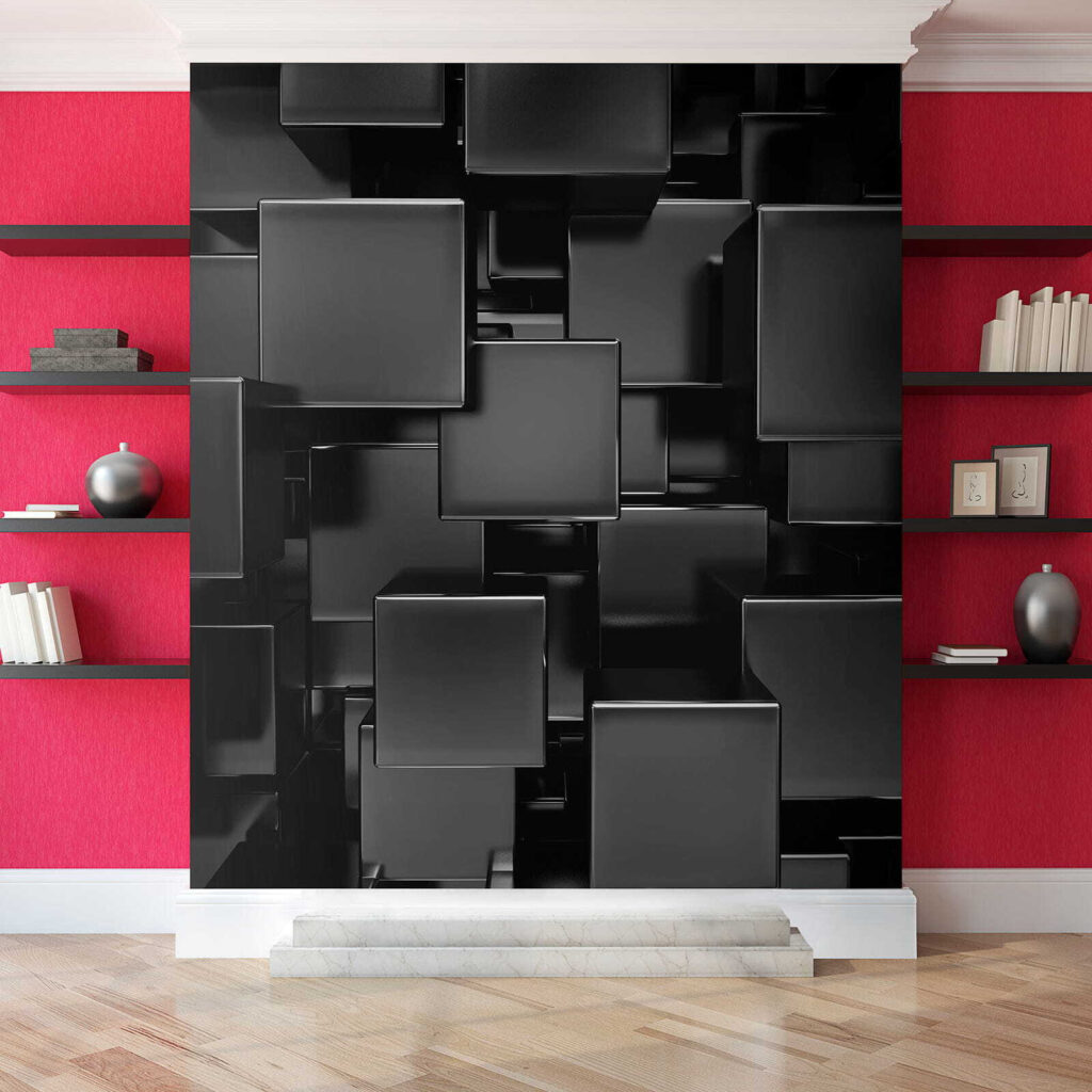 Group of black cubes