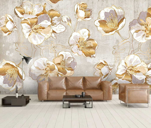 Elegant floral pattern on textured background Elegant floral pattern on textured background