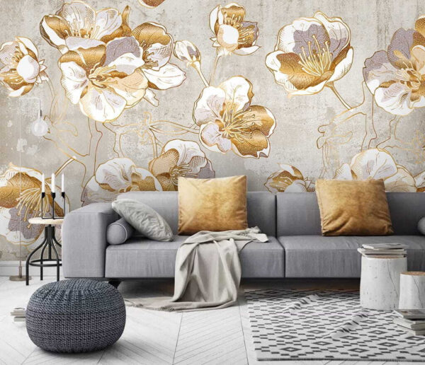 Elegant floral pattern on textured background Elegant floral pattern on textured background