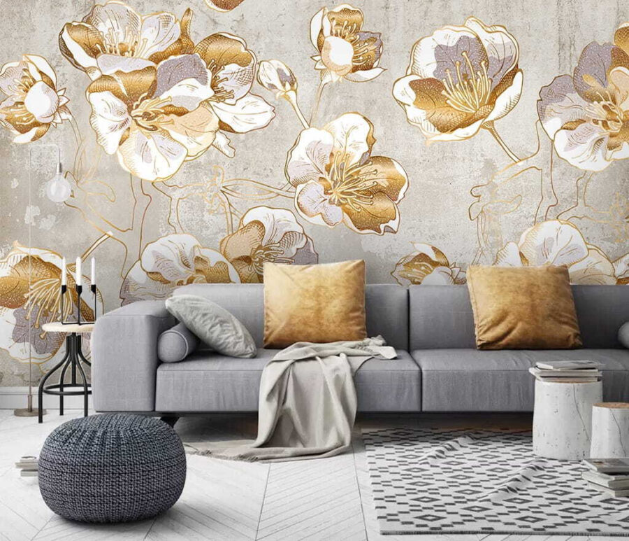 Elegant floral pattern on textured background