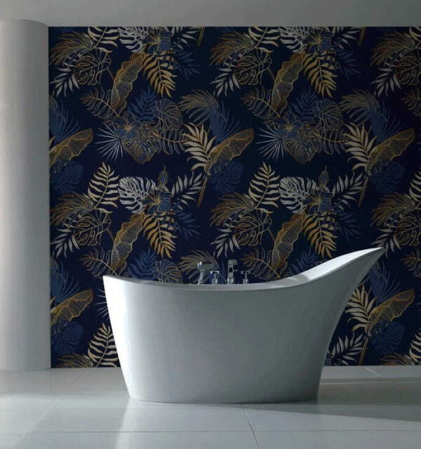 Pattern of leaves on a blue background Pattern of leaves on a blue background
