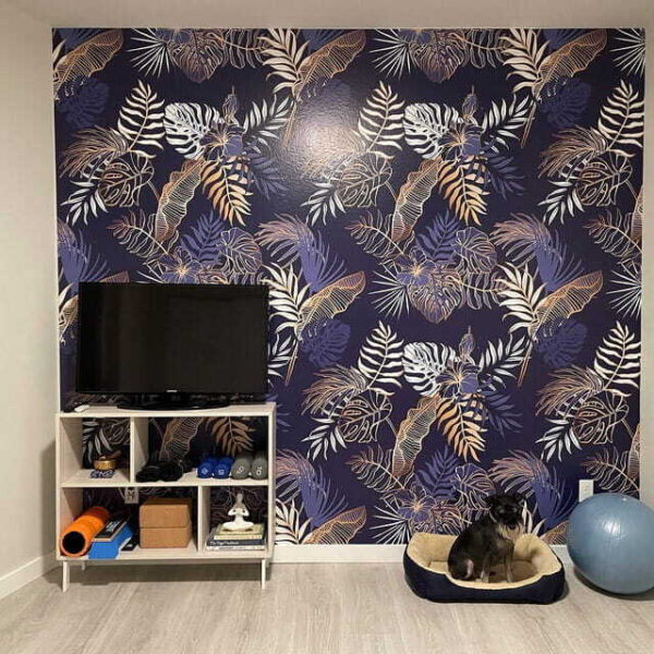 Pattern of leaves on a blue background Pattern of leaves on a blue background