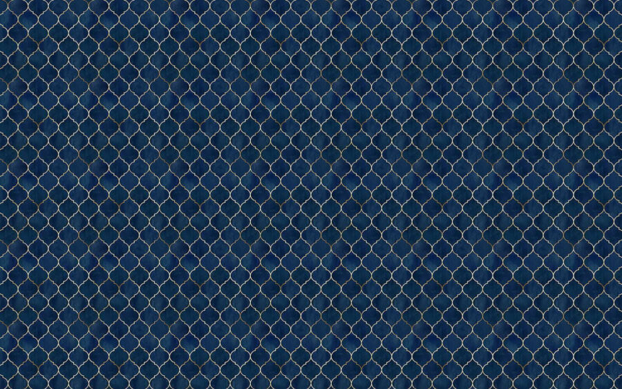 Wall murals Blue and white lattice pattern - Image 3