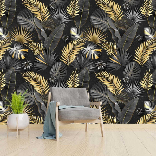 Elegant tropic leaves in monochrome. Elegant tropic leaves in monochrome.