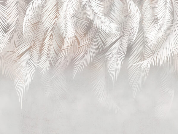 White feather pattern on a white background White feather pattern on a white background