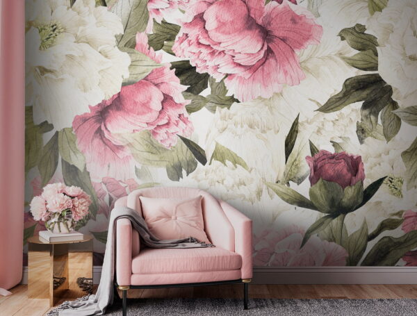 Pattern of pink and white flowers Pattern of pink and white flowers