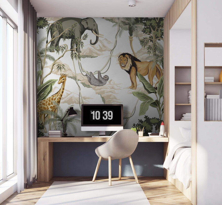 Wallpaper with animals and trees Wallpaper with animals and trees