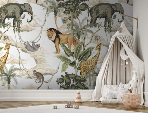 Wallpaper with animals and trees Wallpaper with animals and trees