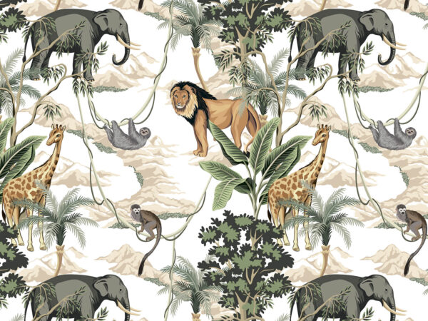 Wallpaper with animals and trees Wallpaper with animals and trees