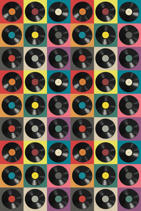 Pattern of black vinyl records Pattern of black vinyl records