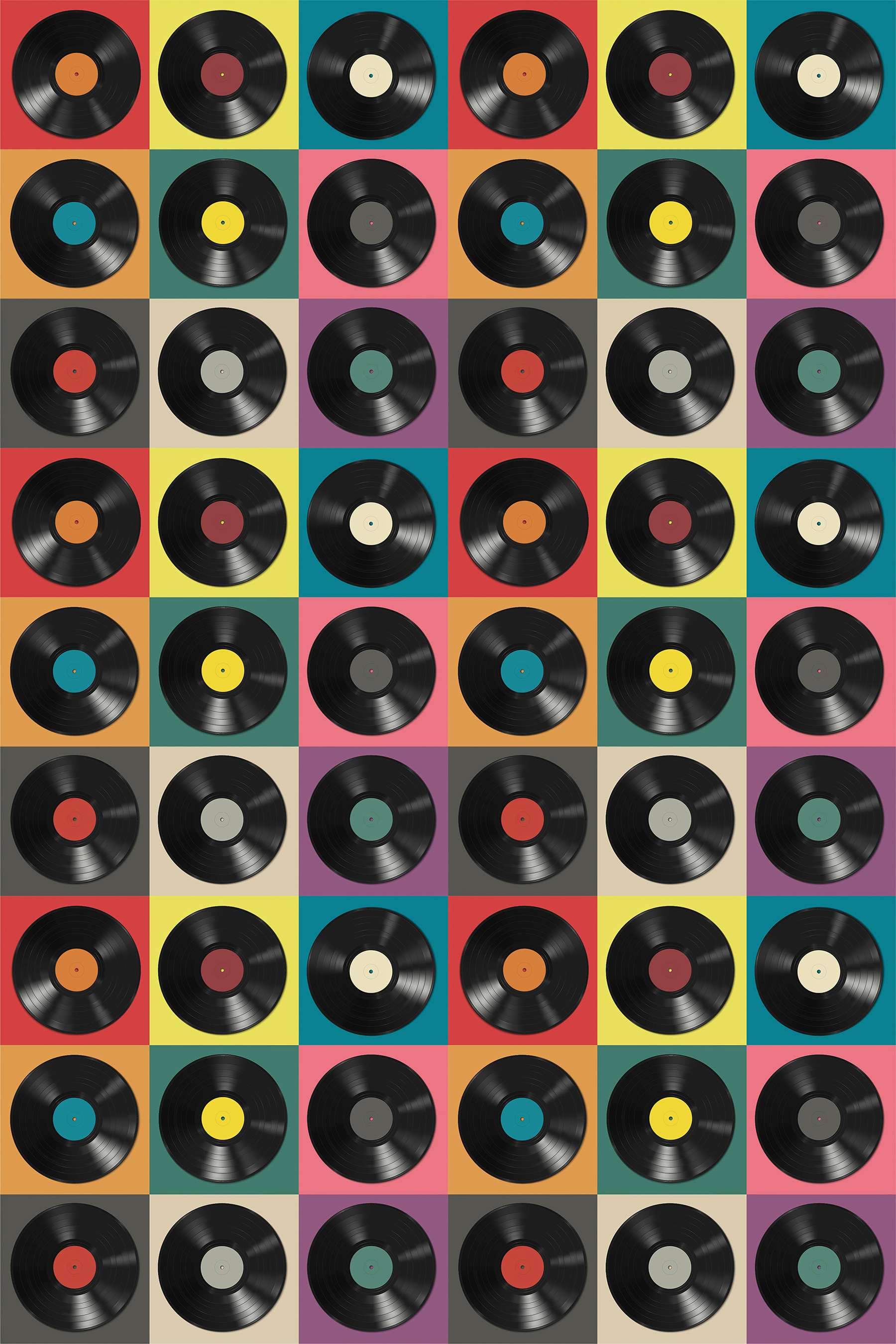 Pattern of black vinyl records Pattern of black vinyl records