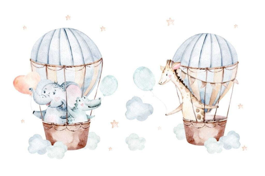 Couple of animals in hot air balloons