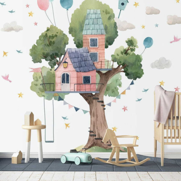 Watercolor painting of a tree house u51254pir2 600x600 - Watercolor painting of a tree house - tegory
