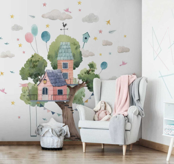 Watercolor painting of a tree house u51254pir1m 600x567 - Watercolor painting of a tree house - tegory