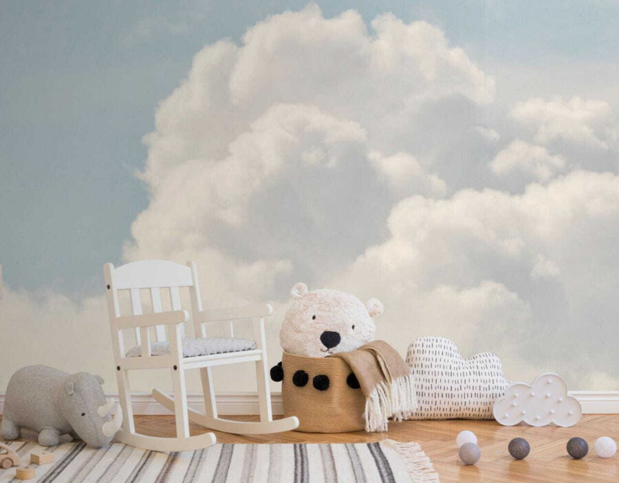 Wall murals Large white cloud in the sky