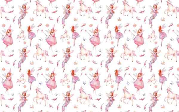 Pattern of fairies and unicorns Pattern of fairies and unicorns