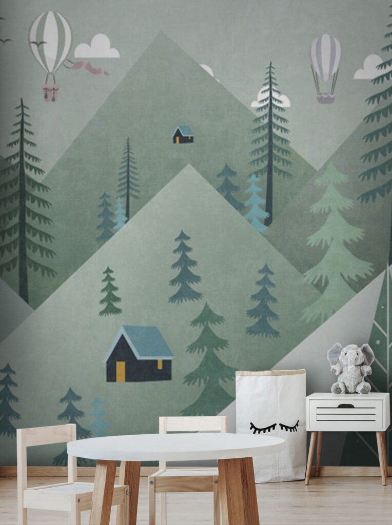 Landscape with trees and hot air balloons u51241pir1m 764x1024 - Landscape with trees and hot air balloons - tegory