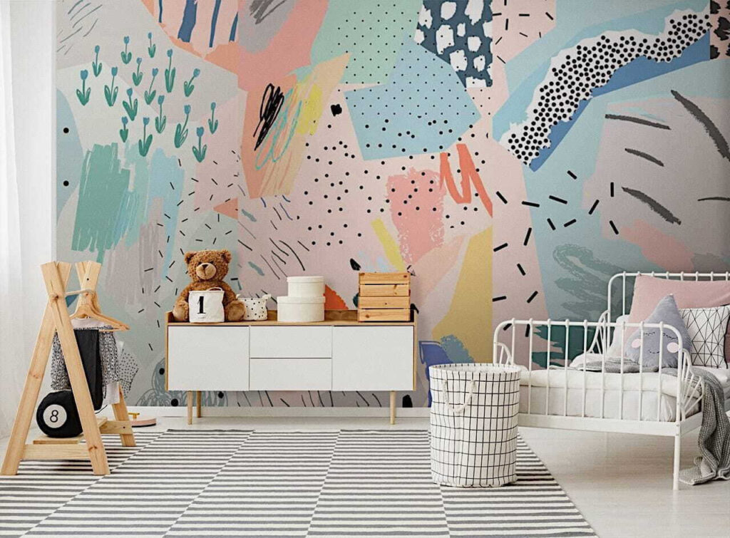 Collage of different colored pieces of paper