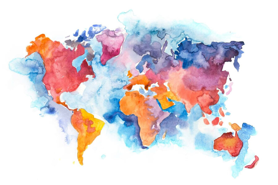 Wall murals Watercolor map of the world - Image 2