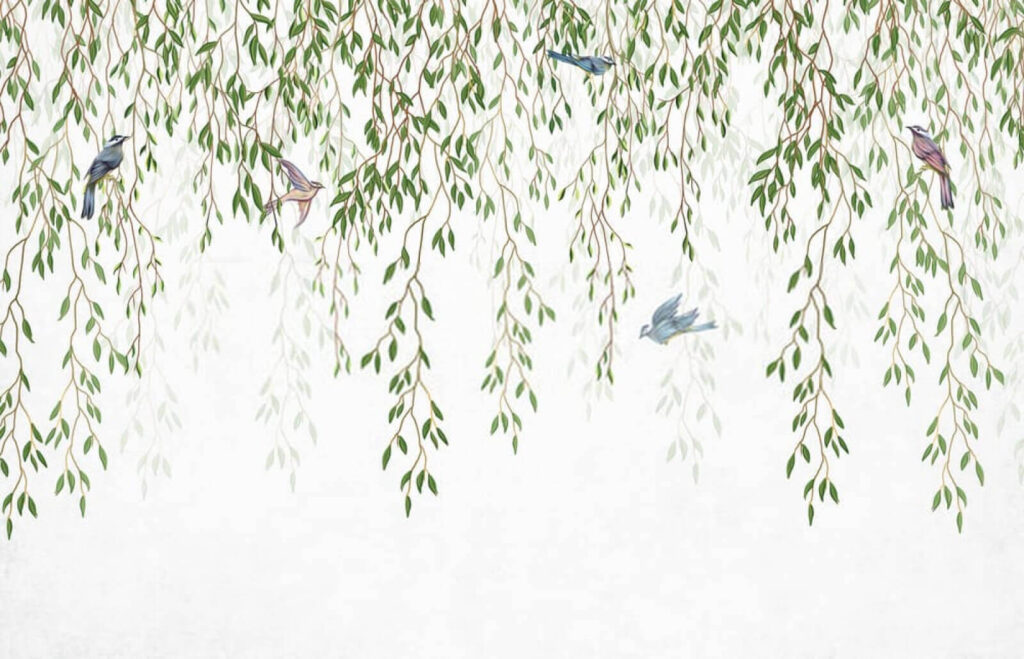 Birds on a tree branch Birds on a tree branch