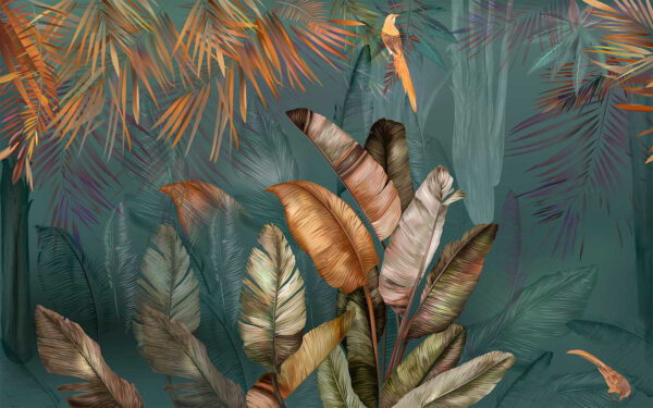 Painting of a bird and a plant Painting of a bird and a plant