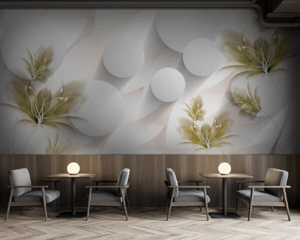 White and green floral design White and green floral design