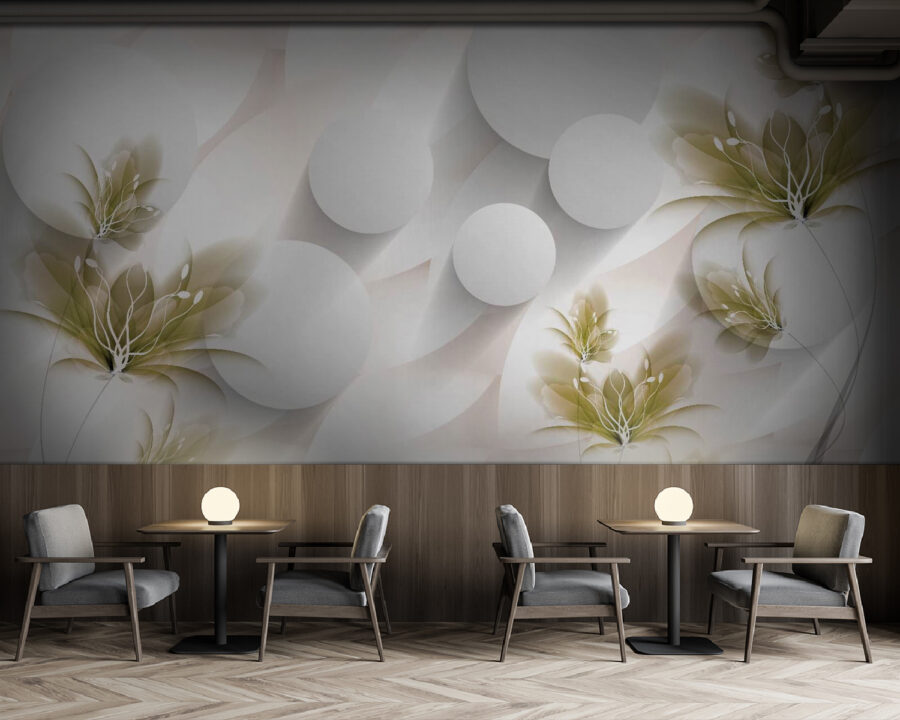 White and green floral design White and green floral design
