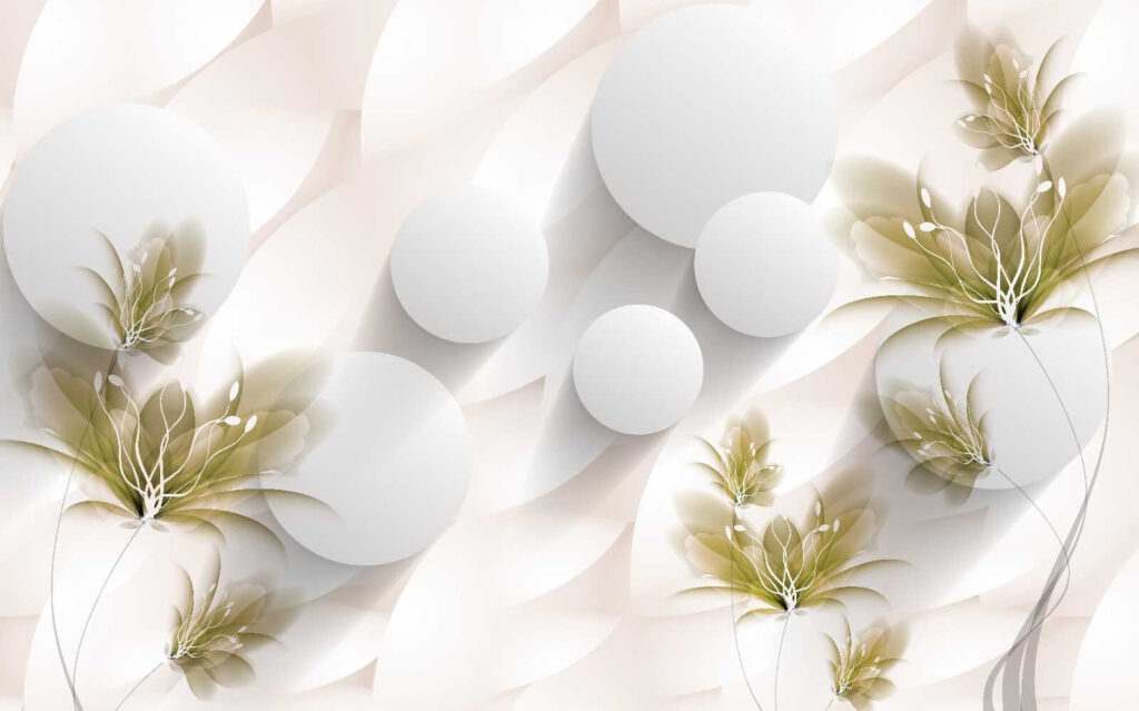 White and green floral design White and green floral design