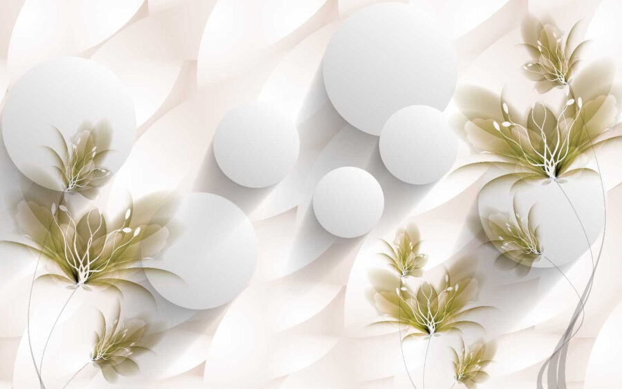 White and green floral design White and green floral design