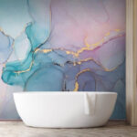 Wall murals Serene abstract waves of cool colors