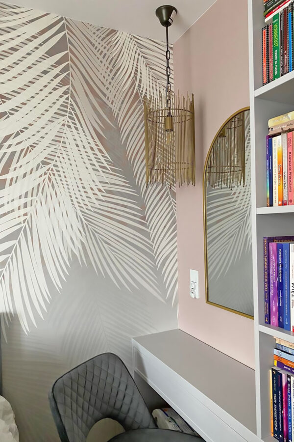 White leaves on a gray background